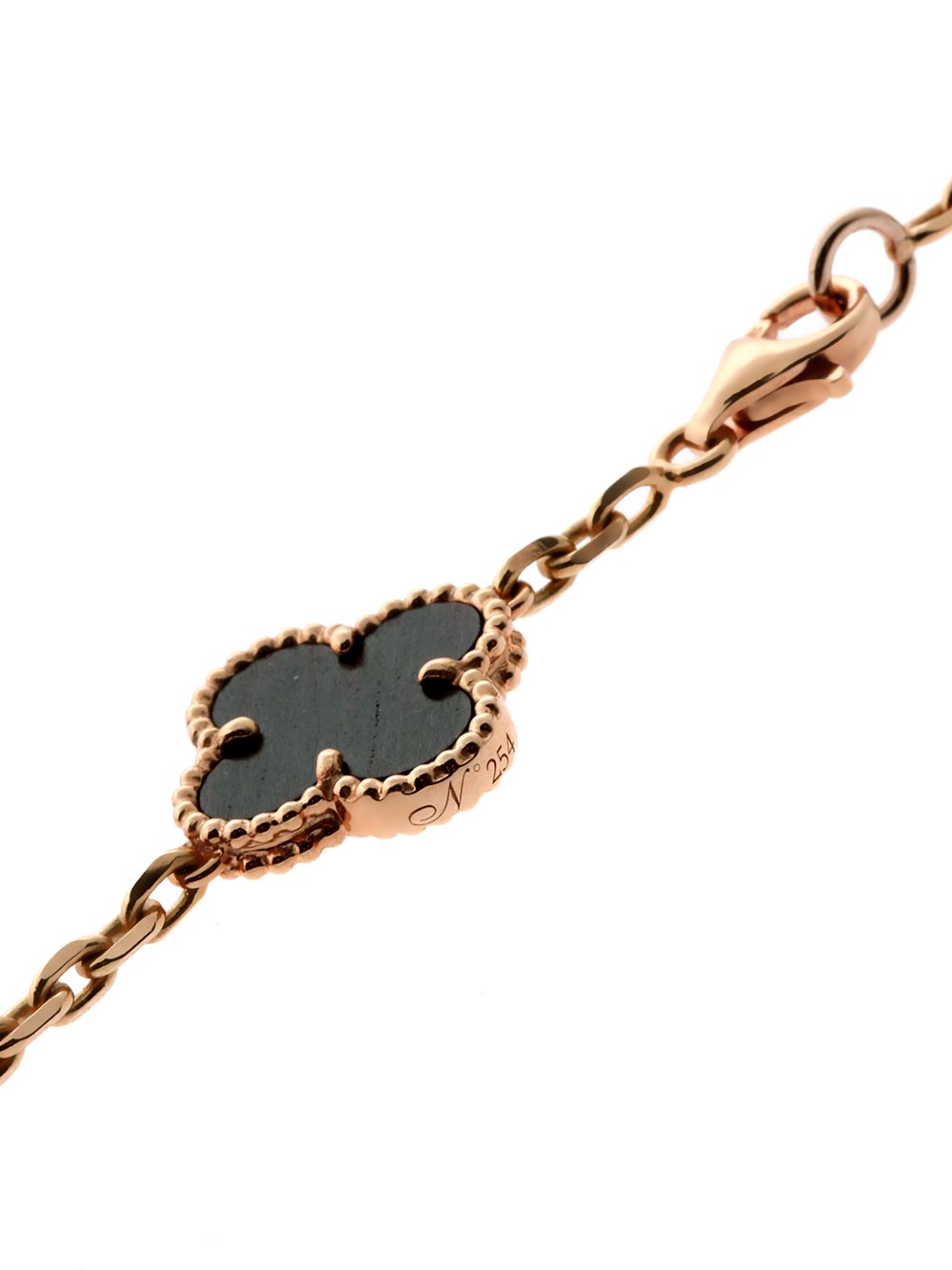 Van Cleef Arpels Vintage Alhambra Bois D'amourette Rose Gold Necklace