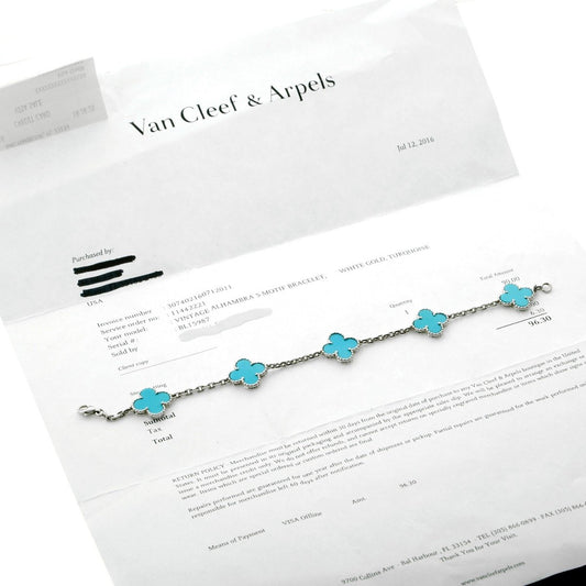Van Cleef Arpels Vintage Alhambra Turquoise Bracelet