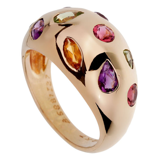 Van Cleef & Arpels Vintage Bombe Gemstone Gold Ring