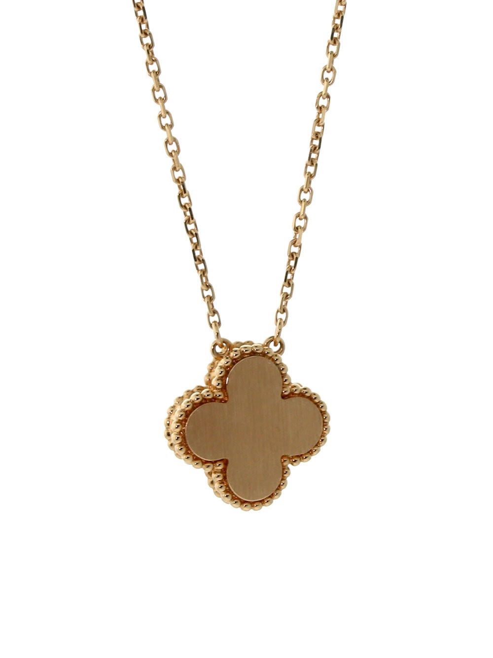 Van Cleef & Arpels Vintage Diamond Alhambra Necklace Rose Gold