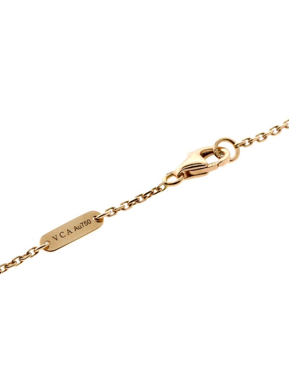 Van Cleef & Arpels Vintage Diamond Alhambra Necklace Rose Gold