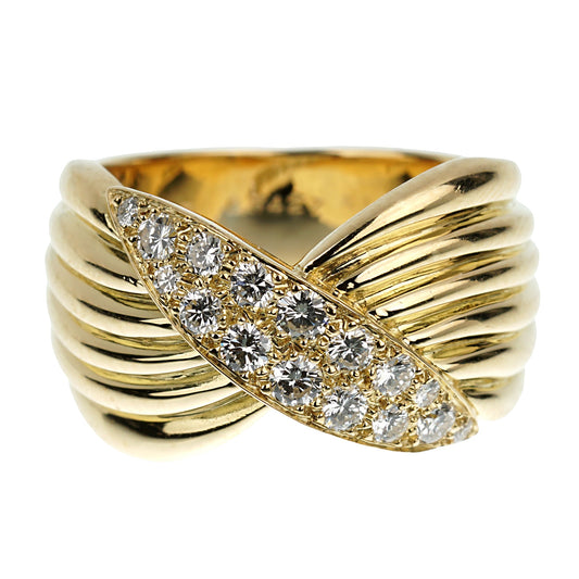 Van Cleef & Arpels Vintage Diamond 18k Yellow Gold Cocktail Ring