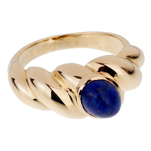 Van Cleef & Arpels Vintage Lapis Yellow Gold Ring