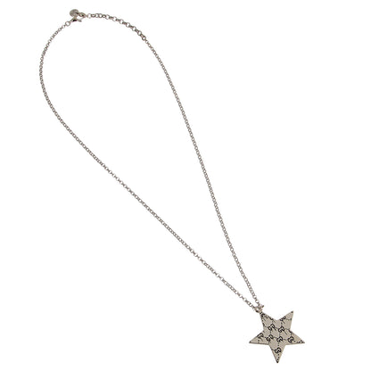 Gucci Ghost Pink Enamel Star Sterling Silver Necklace