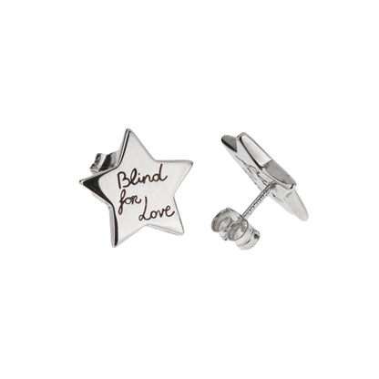 Gucci Sterling Silver Star Stud Earrings – “Blind for Love”