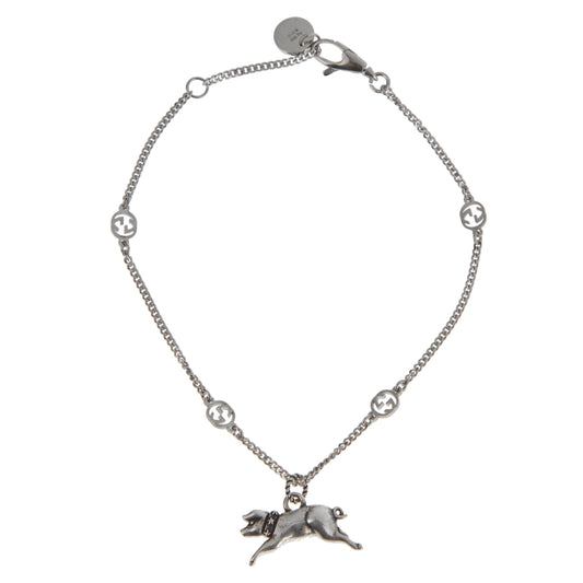 Gucci Sterling Silver Piggy Charm Bracelet – 7"