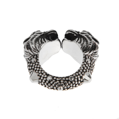 Gucci Double Tiger Sterling Silver Ring Sz 10 1/4