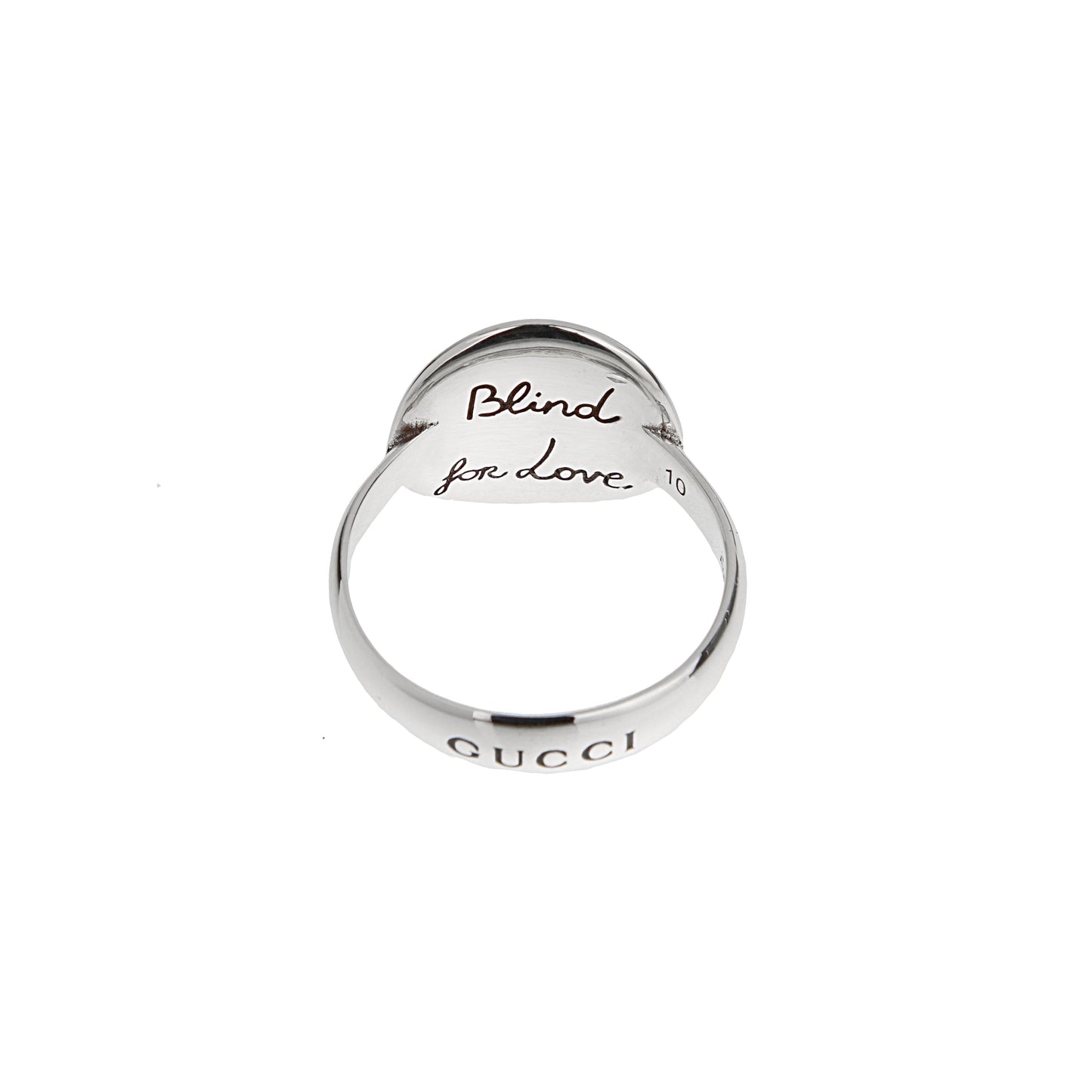Gucci Blind for Love Sterling Silver Feline Ring Sz 7 1/2