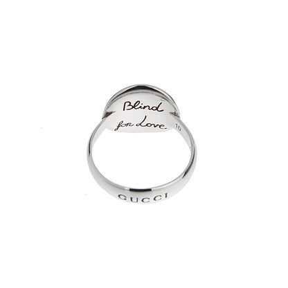 Gucci Blind for Love Sterling Silver Feline Ring Sz 7 1/2