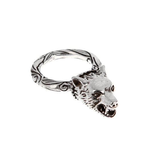 Gucci Anger Forest Wolf Sterling Silver Ring Size 5 1/4
