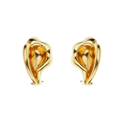 Tiffany & Co Calla Lily 18k Yellow Gold Vintage Earrings