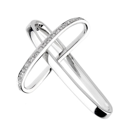 Alfieri St John White Gold Diamond Cross Pendant