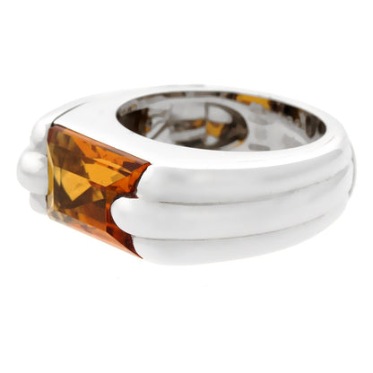 Audemars Piguet Citrine 18k White Gold Ring Sz 6 1/2