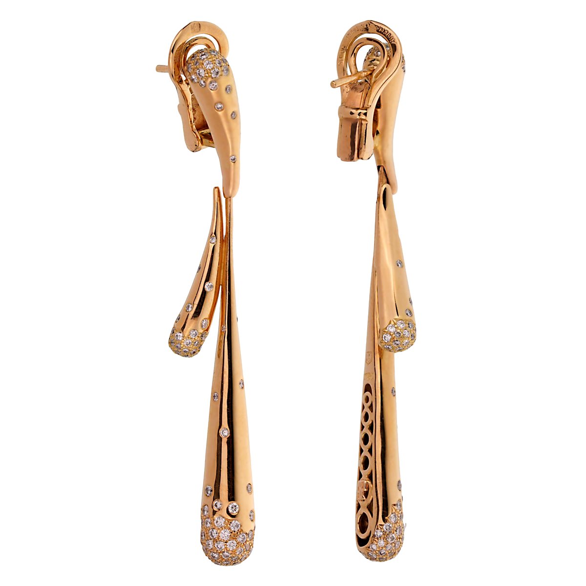 Audemars Piguet Diamond 18k Rose Gold Drop Earrings