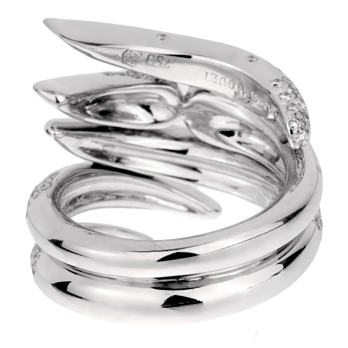 Audemars Piguet Diamond White Gold Cocktail Ring Sz 6 1/2