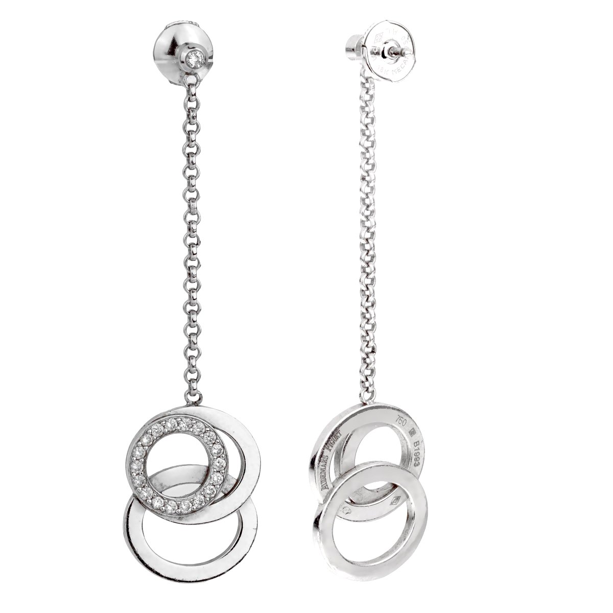 Audemars Piguet Millenary Diamond 18k White Gold Drop Earrings
