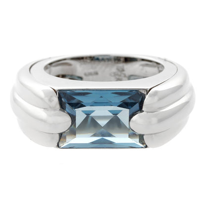 Audemars Piguet Topaz 18k White Gold Band Ring Sz 5 3/4