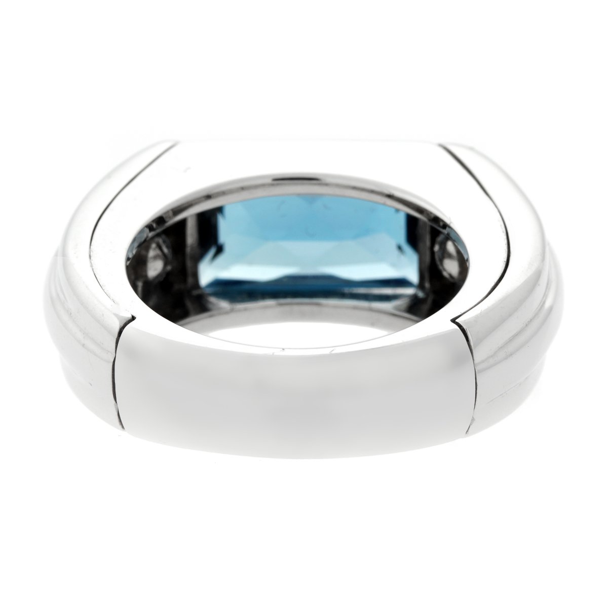 Audemars Piguet Topaz 18k White Gold Band Ring Sz 5 3/4