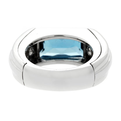 Audemars Piguet Topaz 18k White Gold Band Ring Sz 5 3/4