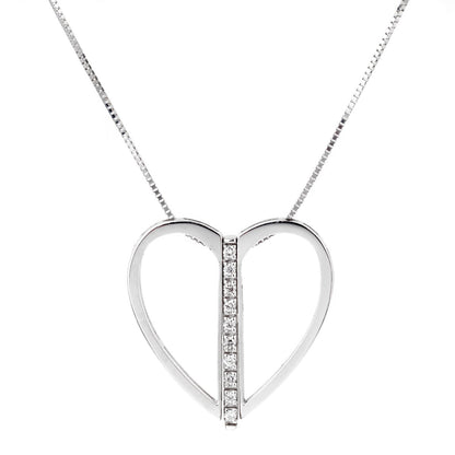 Bliss by Damiani Diamond 18k White Gold Heart Necklace