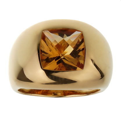 Boucheron Citrine 18k Yellow Gold Cocktail Ring Sz 6 1/4