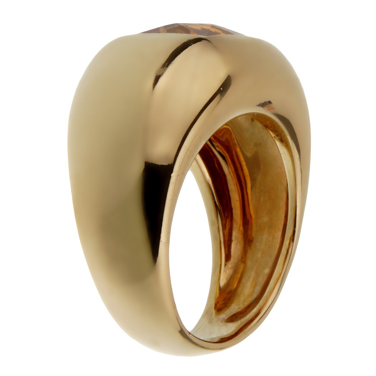 Boucheron Citrine 18k Yellow Gold Cocktail Ring Sz 6 1/4