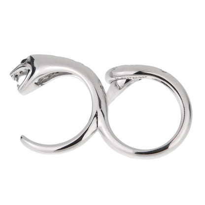 Boucheron Kaa Snake Two Finger White Gold Diamond Ring Sz 6