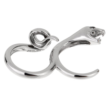 Boucheron Kaa Snake Two Finger White Gold Diamond Ring Sz 6