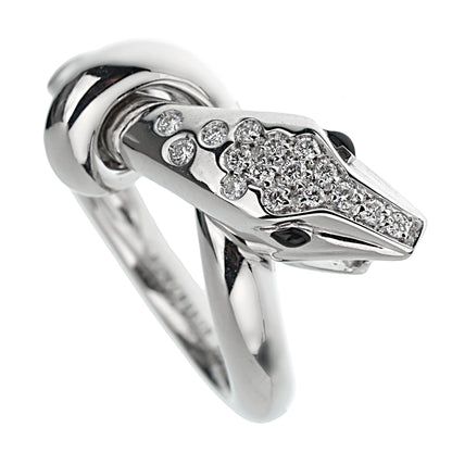 Boucheron Kaa Snake 18k White Gold Diamond Cocktail Ring