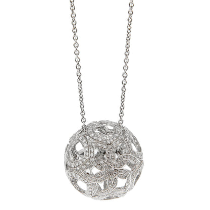 Boucheron Openwork Flower Diamond 18k White Gold Necklace