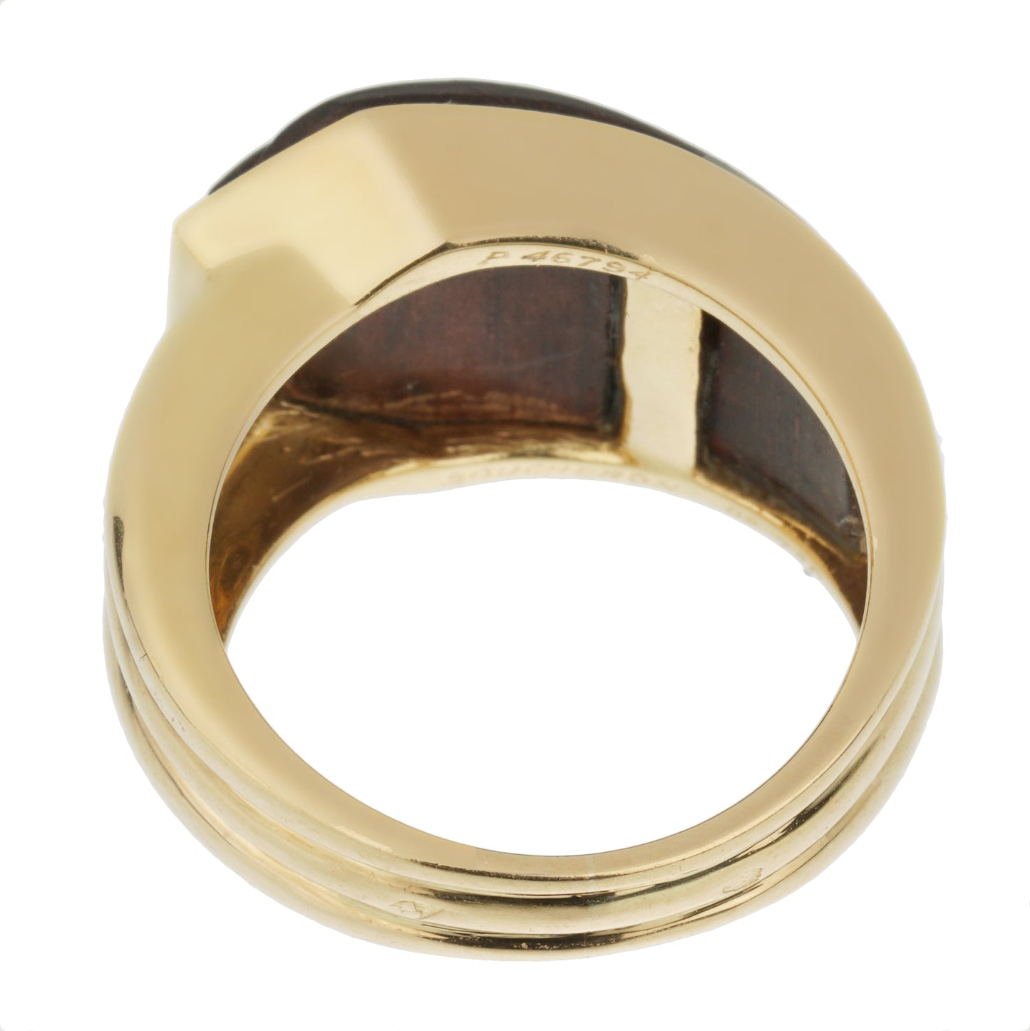 Boucheron Paris Wood Yellow Gold Cocktail Ring Circa 1970s