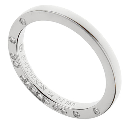 Boucheron Platinum Diamond Band Ring Sz 5 3/4