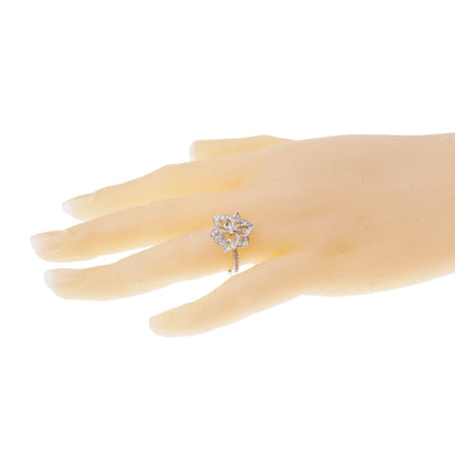 Boucheron Small Flower Diamond White Gold Cocktail Ring Sz 5 3/4