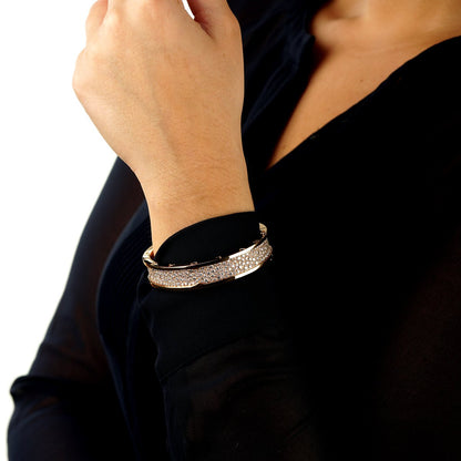 Bvlgari B.Zero1 Pave Diamond 18k Rose Gold Bangle