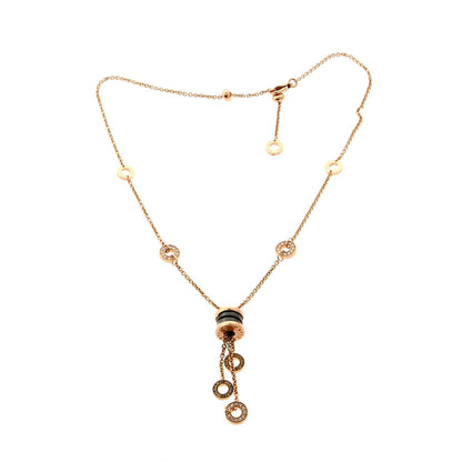 Bulgari B.Zero1 Ceramic Diamond Gold Necklace