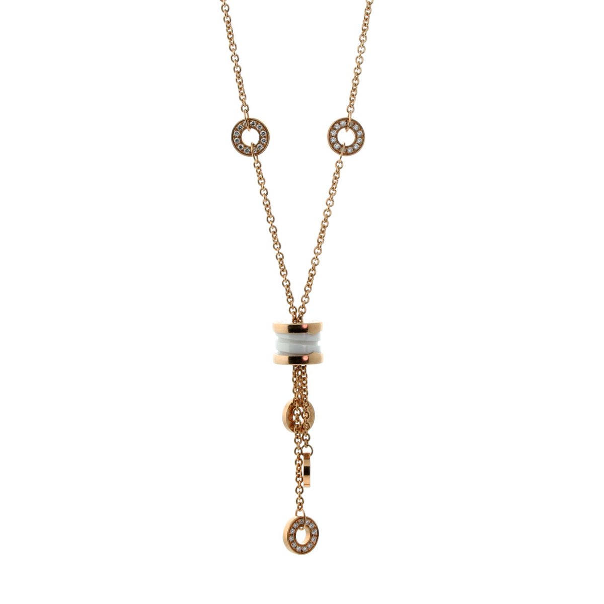 Bulgari B.Zero1 Ceramic Diamond Necklace