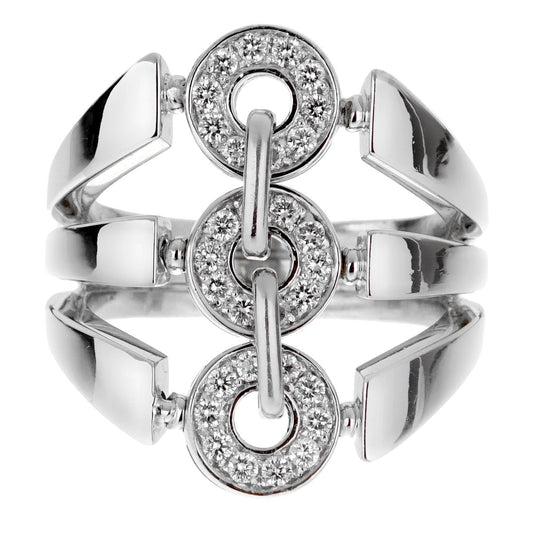Bvlgari Diamond White Gold Cocktail Ring Sz 6 3/4