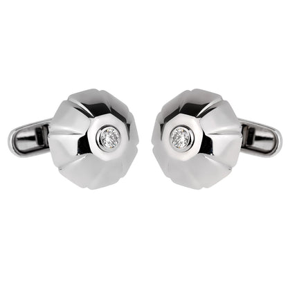 Bulgari Diamond White Gold Cufflinks