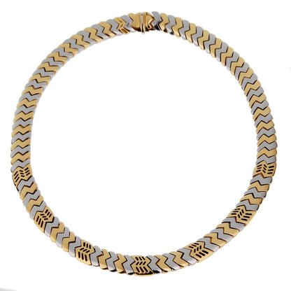 Bulgari Spiga White Yellow Gold Necklace