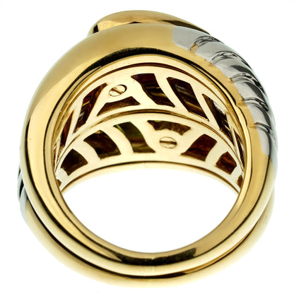 Bvlgari Amethyst Peridot Bypass Cocktail Gold Ring Sz 5