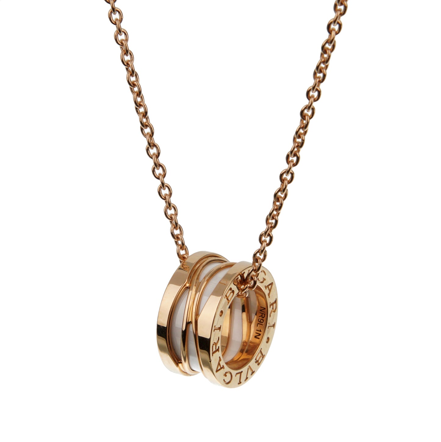 Bvlgari B.zero1 Legend Ceramic Rose Gold Pendant Necklace