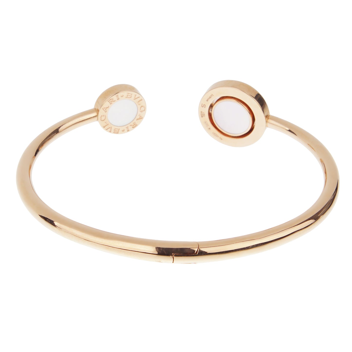 Bvlgari Bvlgari Carnelian Mother of Pearl 18k Rose Gold Cuff Small Bangle