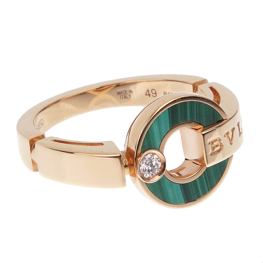 Bvlgari Bvlgari Malachite 18k Rose Gold Diamond Ring