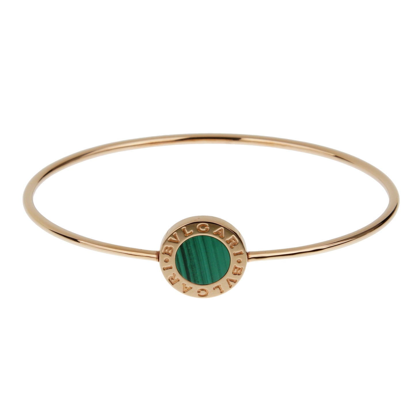 Bvlgari Bvlgari Malachite Rose Gold Medium Bangle Bracelet
