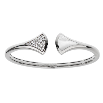 Bvlgari Divas Dream Diamond Mother of Pearl 18k White Gold Cuff Bangle