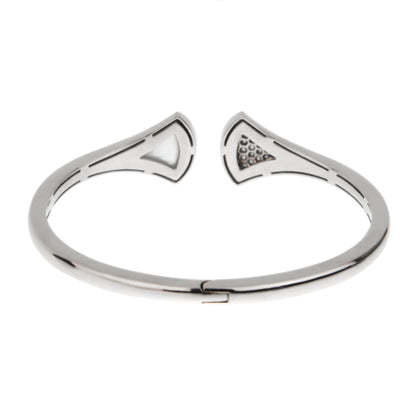Bvlgari Divas Dream Diamond Mother of Pearl 18k White Gold Cuff Bangle
