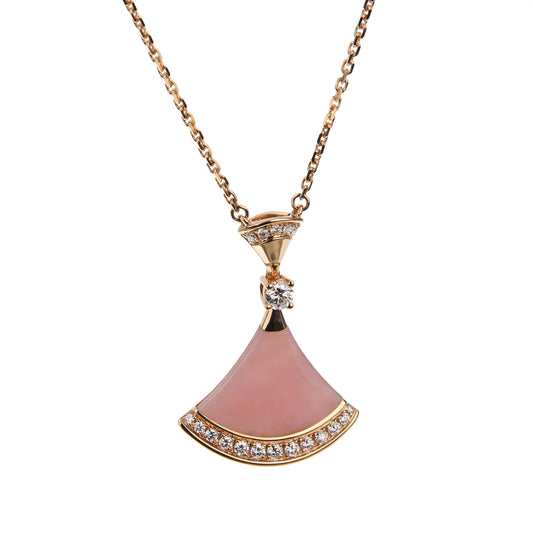 Bvlgari Divas Dream Pink Opal Diamond Rose Gold Necklace