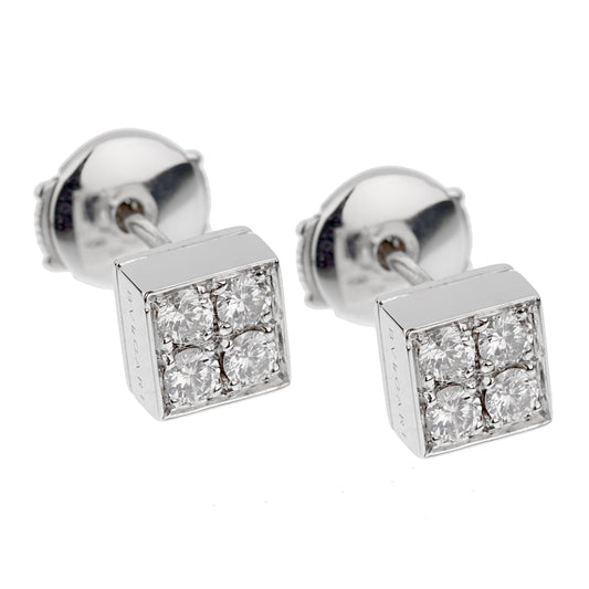 Bvlgari Lucea Diamond White Gold Stud Earrings