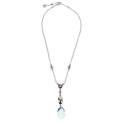 Bvlgari Mediterranean Eden Diamond & Topaz Amethyst 18k White Gold Necklace