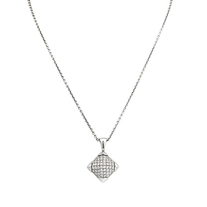 Bvlgari Pyramid Diamond White Gold Pendant Necklace